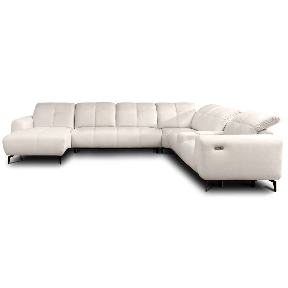 Nowoczesny narożnik Wygodny Mebel z funkcją relax zachwyca elegancką formą i wyjątkowym komfortem użytkowania. Modułowa konstrukcja oraz przestronne siedziska tworzą idealną strefę relaksu.