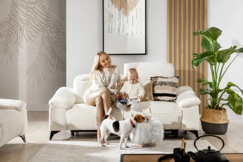 Wizualizacja sofy gappa short w salonie